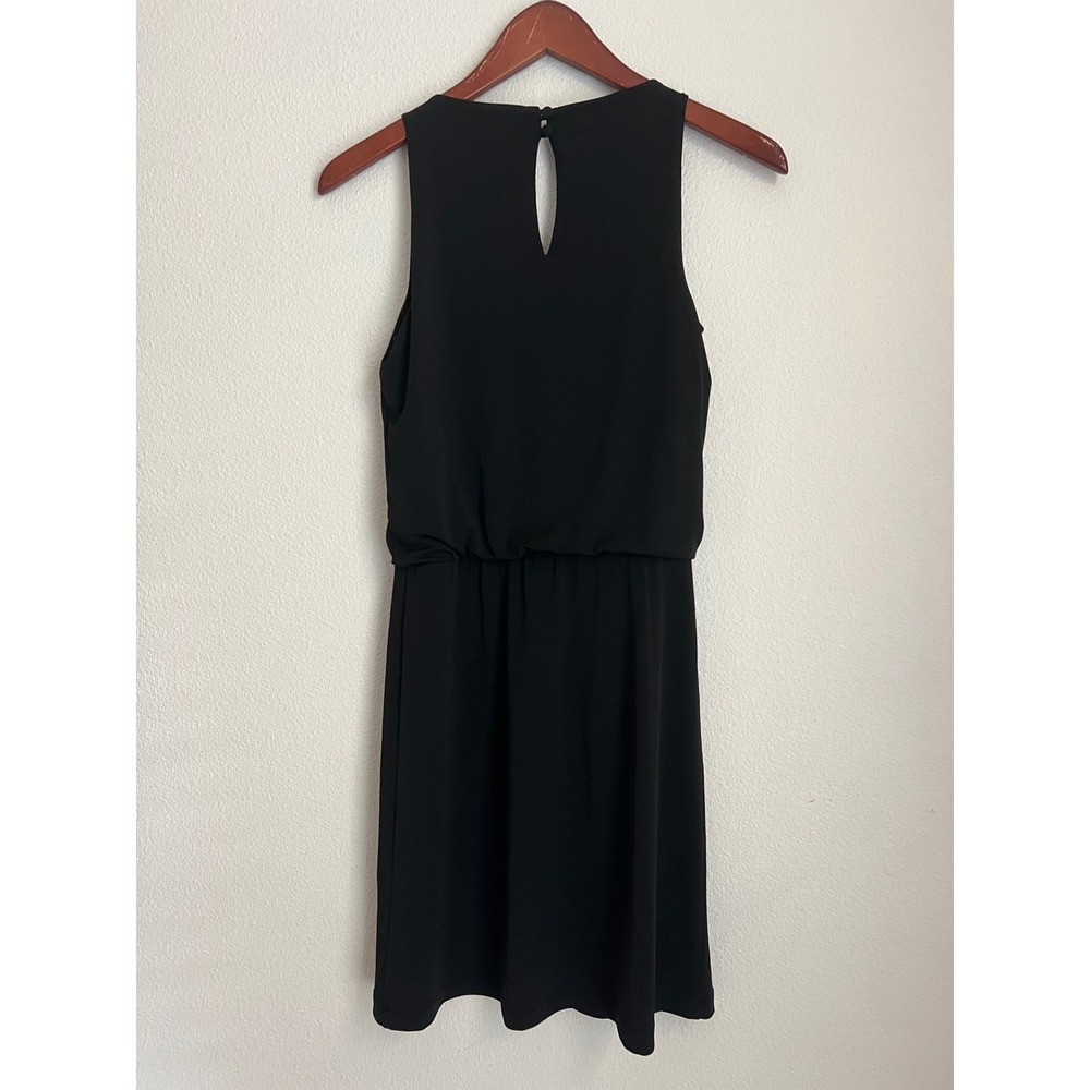 White House Black Market Embellished Keyhole Neck Black Sleeveless Dress XXS - Picture 3 of 3